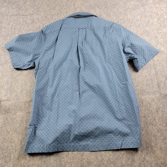Todd Snyder Square Geo Camp Collar Button Down Shirt size L Blue NWT $158 - Picture 3 of 11